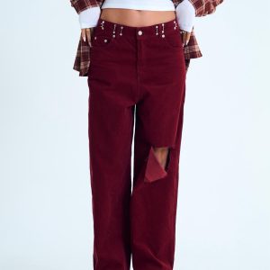 מכנס רז בורדו