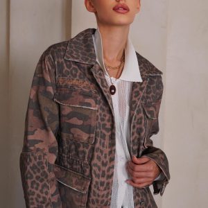 ג'קט ארוך משולב SAFARI חום