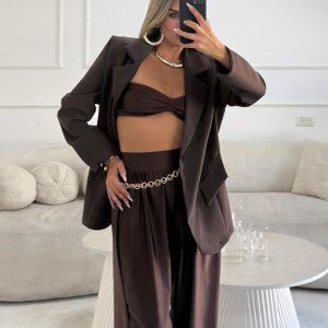 בלייזר חום גב פתוח