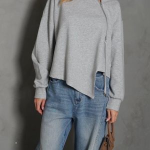 חולצה אסימטרית - אפור